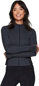 img 1 attached to 🏃 RBX Active Women's Lightweight Ribbed Running Jacket with Breathable Mock Neck and Zip Up