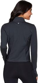 img 3 attached to 🏃 RBX Active Women's Lightweight Ribbed Running Jacket with Breathable Mock Neck and Zip Up