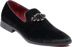 img 4 attached to 👠 Timeless Rhinestone Velvet Loafers - Vintage Classic