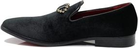 img 2 attached to 👠 Timeless Rhinestone Velvet Loafers - Vintage Classic