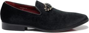 img 3 attached to 👠 Timeless Rhinestone Velvet Loafers - Vintage Classic