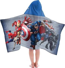 img 2 attached to 🔲 Серое пляжное полотенце с капюшоном Jay Franco Marvel Avengers
