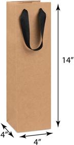 img 1 attached to Wine & Spirits Reusable Bag, Kraft Brown, for Wine Bottles & Whiskey, 4x4x14 inches, Laminated for Extra Durability (Pack of 10)