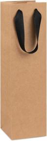 img 3 attached to Wine & Spirits Reusable Bag, Kraft Brown, for Wine Bottles & Whiskey, 4x4x14 inches, Laminated for Extra Durability (Pack of 10)