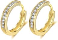 💎 radiant aoboco s925 sterling silver cubic zirconia huggie small hoop earrings: sparkling delights for women, girls, and teens logo