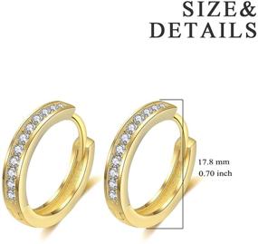 img 1 attached to 💎 Radiant AOBOCO S925 Sterling Silver Cubic Zirconia Huggie Small Hoop Earrings: Sparkling Delights for Women, Girls, and Teens