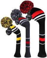 🏌️ scott edward knit golf head covers for woods set of 3 - fits driver (460cc), fairway wood, and hybrid (ut) - the perfect addition to your golf bag logo