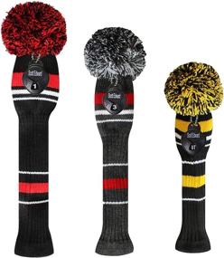 img 3 attached to 🏌️ Scott Edward Knit Golf Head Covers for Woods Set of 3 - Fits Driver (460cc), Fairway Wood, and Hybrid (UT) - The Perfect Addition to Your Golf Bag