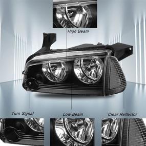 img 2 attached to 2006-2010 Dodge Charger Compatible SOCKIR Headlight 🚗 Assembly Set for both Driver and Passenger Sides