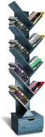 📚 blue bookshelf with drawer: tree design for optimal organization and storage – ideal bookcase, corner book rack, and organizer for books logo