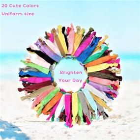 img 2 attached to 🎀 79STYLE 100Pcs Elastic Hair Ties Ribbon - No Crease Ouchless Ponytail Holders for Girls and Women, Yoga Twist Hair Bands - Hand-Knotted Fold Over Solid Colors (Multiple-20 Colors)