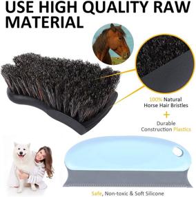 img 3 attached to 🚗 eFuncar Car Horsehair Detailing Brush Set - Upholstery Cleaner Scrub Brush Horse Hair Leather Cleaning Brush with Pet Hair Remover - Ideal for Auto Interior, Boat, Carpet, Clothing, Couch, Seat, Sofa