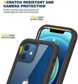 img 1 attached to 📱 Premium Diaclara iPhone 12/12 Pro Case: Ultimate Protection with Built-in Touch Sensitive Screen Protector - Black/Clear