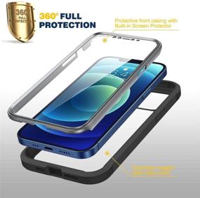 img 3 attached to 📱 Premium Diaclara iPhone 12/12 Pro Case: Ultimate Protection with Built-in Touch Sensitive Screen Protector - Black/Clear