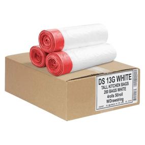 img 4 attached to Aluf Plastics Tall Kitchen 13 Gallon Drawstring Trash Bags 0.9 🗑️ MIL - Wholesale Bulk 200 Count - 24x27 - Commercial Garbage Bags