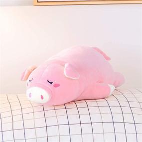 img 2 attached to 🐷 Pink Pig Stuffed Plush Pet Toy - 17.6" Doll Baby Pillow Stuffed Animal, Extra Soft, Huggable Toddler Toy for Boys and Girls, Snuggle Buddy, Cuddle Pillow Filled with PP Cotton