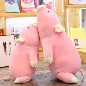 img 1 attached to 🐷 Pink Pig Stuffed Plush Pet Toy - 17.6" Doll Baby Pillow Stuffed Animal, Extra Soft, Huggable Toddler Toy for Boys and Girls, Snuggle Buddy, Cuddle Pillow Filled with PP Cotton