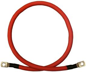 img 1 attached to 🔌 High-Quality 2 AWG Pure Copper Battery Inverter Cables - Ideal for Solar, RV, Car, Boat - Red + Black, 12 Inches with 5/16 inch Lugs