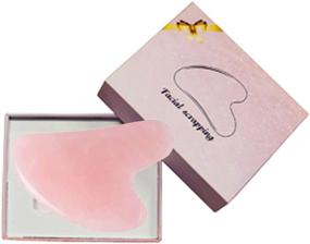 img 1 attached to Women's Gua Sha Facial Tools - Natural Pink Jade Stone Massage Tool with Smooth Edge for Physical Therapy, SPA Acupuncture & Face, Eyes, Neck, Body Treatment