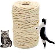 🐱 natural sisal rope for pet tree scratcher post replacement kit - 6mm diameter - repair, recover or diy scratching toy - durable hemp rope for cats - perfect gift! logo