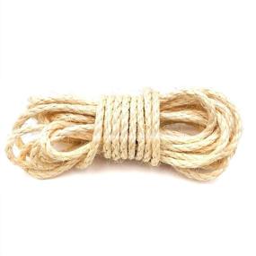 img 1 attached to 🐱 NATURAL SISAL ROPE for Pet Tree Scratcher Post Replacement Kit - 6mm Diameter - Repair, Recover or DIY Scratching Toy - Durable Hemp Rope for Cats - Perfect Gift!