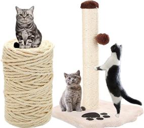 img 2 attached to 🐱 NATURAL SISAL ROPE for Pet Tree Scratcher Post Replacement Kit - 6mm Diameter - Repair, Recover or DIY Scratching Toy - Durable Hemp Rope for Cats - Perfect Gift!