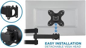 img 2 attached to Mount-It! Small TV Monitor Wall Mount Arm, VESA Wall Mount Bracket, Fits 19-27 Inch Display Screens, 75 100 VESA and RV Compatible, Tilts and Swivels, Holds up to 40 lbs