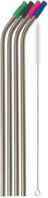 img 4 attached to 🥤 Set of 4 Extra Long 14 Inch Stainless Steel Straws for 100oz Tumblers - Wide Reusable Metal Straws with Silicone Tips and Cleaning Brush