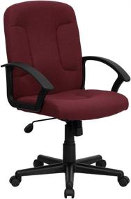 img 2 attached to Comfortable and Stylish Mid-Back Burgundy Fabric Executive Swivel Office Chair with Nylon Arms by Flash Furniture