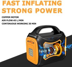 img 3 attached to 🚗 Kodagia Portable Air Compressor - Dual Power Electric Tire Pump for Car Tire, Bicycle, Ball and Inflatables. 12V DC/110V AC, Digital Pressure Gauge, LED Light, Auto Shut Off