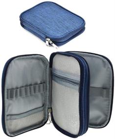 img 4 attached to 🧶 Blue Katech Crochet Hook Case: Portable Travel Storage Bag Organizer with Zipper, Web Pocket, and Crochet Holder Slots for Various Crochet Needles and Knitting Accessories