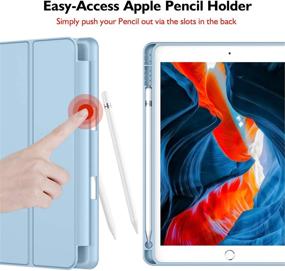 img 3 attached to 📱 iMieet iPad 9th Gen Case 2021/iPad 8th Gen Case 2020 10.2 Inch with Pencil Holder - Sky Blue