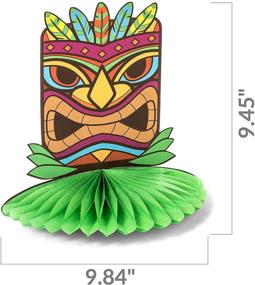 img 1 attached to 🌺 2-Pack Hawaiian Luau Tiki Statue Honeycomb Table Centerpieces - Tropical Birthday, Beach Picnic, Summer BBQ Party Supplies and Decorations - Haute Soiree