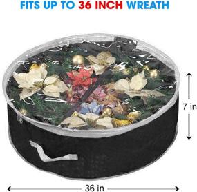 img 3 attached to 🎄 36-inch Primode Wreath Storage Bag - Garland Wreaths Container with Clear Window for Simple Christmas Holiday Organization - Made of Strong 600D Oxford Material