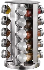 img 2 attached to 🌶️ Ultimate CAM2 Rotating Spice Rack: 5-Year Free Spice Jar Resend | Stainless Steel Countertop Seasoning Organizer for Kitchen Cabinet