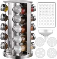 🌶️ ultimate cam2 rotating spice rack: 5-year free spice jar resend | stainless steel countertop seasoning organizer for kitchen cabinet logo