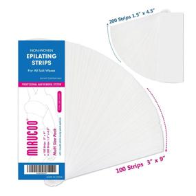 img 2 attached to 💆 Mirucoo Salon Quality Non-woven Wax Strips: Multi Size Pack (300) for Effective Body & Facial Hair Removal