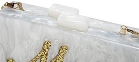 img 2 attached to Белая сумочка-клатч MRS: элегантная акриловая вечерняя сумка для свадебной вечеринки с совместимостью с iPhone