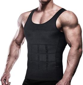 img 4 attached to HÖTER Men's Slimming Shaper Shirt: Perfect Abdomen Toning and Stylish Clothing