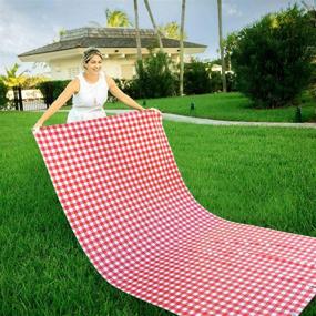 img 2 attached to 🎂 Disposable Checkered Rectangle Tablecloth for Birthdays