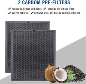 img 1 attached to 🌬️ LBLVBNEWD 2 Pack True HEPA &amp; 2 Pack Activated Carbon Replacement Filters Set Compatible with Levoit LV-PUR131, LV-PUR131S, LV-PUR131-RF Air Purifier - Enhanced Air Filtration System for Cleaner &amp; Healthier Indoor Air