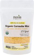 🌿 nuvia organics 4 oz carnauba wax - usda certified, 100% vegan, sustainably harvested for diy cosmetics, food grade, versatile uses logo