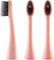 🦷 burst replacement electric toothbrush heads: charcoal bristles for deep clean, healthier smile - 3pk, rose gold logo