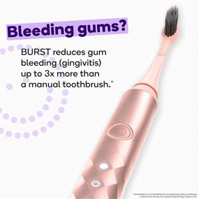 img 2 attached to 🦷 BURST Replacement Electric Toothbrush Heads: Charcoal Bristles for Deep Clean, Healthier Smile - 3pk, Rose Gold