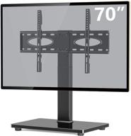 📺 tavr универсальная подставка для телевизора на стол - вращающаяся основа для плоских/изогнутых телевизоров диагональю от 37 до 70 дюймов, регулируемая высота, закаленное стекло основания, проводная организация - vesa 600x400 мм, весит до 88 фунтов. логотип