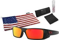 🕶️ oakley gascan sunglasses (polished black frame, prizm ruby lens) with lens cleaning kit and country flag microbag: enhanced clarity and perfect fit логотип