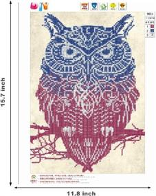 img 2 attached to 🦉 Dazzling AIRDEA Diamond Painting Owl Kits - Spark Creativity with 5D Diamond Art - Perfect for Adults, Beginners & Kids - Exquisite Rhinestone Arts - Vibrant Home Wall Decor!