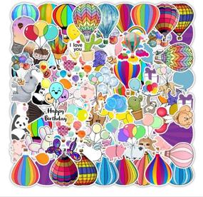 img 4 attached to Hot Air Balloon Stickers For Girls Kids Teens Adults 50 Pack Laptop Stickers Colorful Vinyl Stickers For Water Bottles