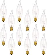 🕯️ enhance your holidays with crystal clear bent tip candelabra replacement bulbs - ideal for electric window candle lamps - 7w - 120 volts - e12-12 pack логотип