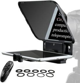 img 4 attached to Desview T3 Teleprompter: 11 inch HD 70/30 Beam Splitter Glass for IPad Tablet, Smartphone, DSLR Cameras - Portable Remote Control, Ideal for Camera Video Recording